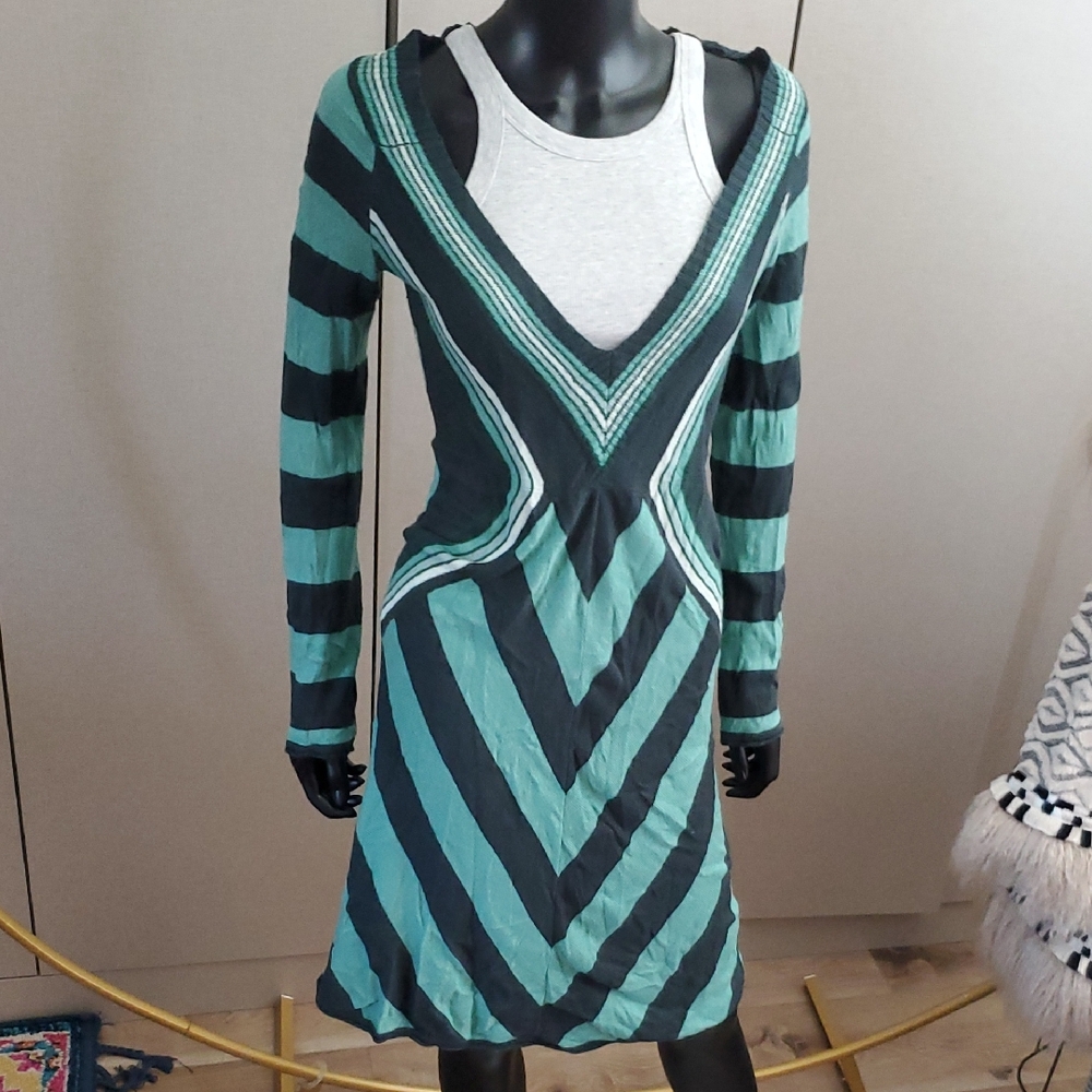 Vintage 90's/y2k GUC UO Lux Diagonal Stripe Preppy Grunge Dress - Picture 1 of 11